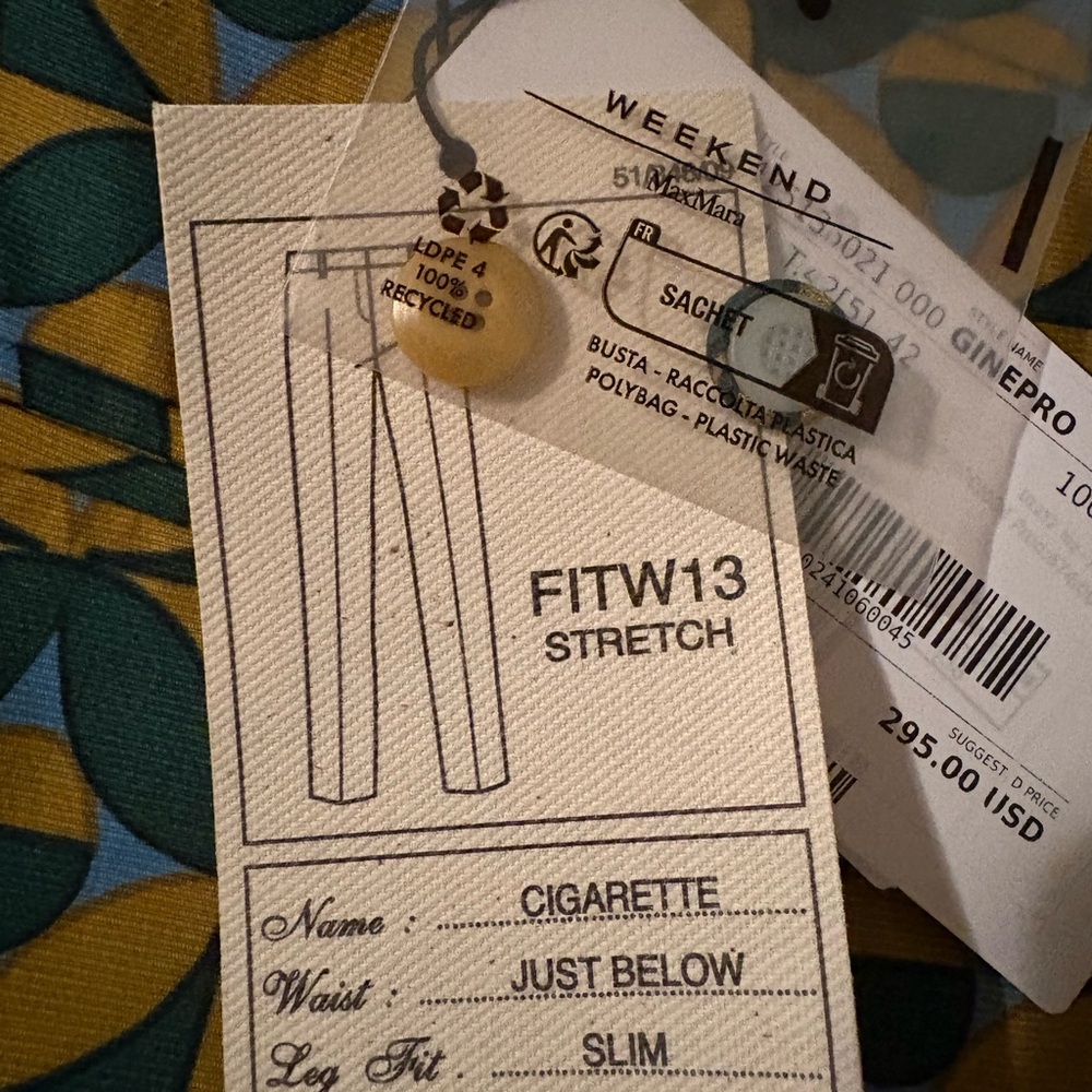 NWT Weekend Max Mara Geometric Patterned Cigarett… - image 4